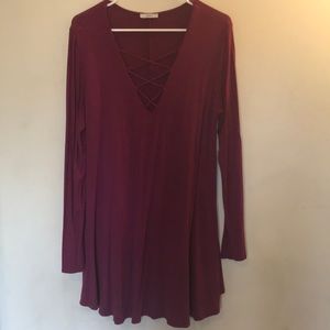 Buegundy/purple crisscross dress